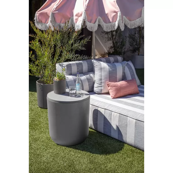 imageVeradek Outdoor Cooler Side Table  2 in 1 Black 21 inchGray