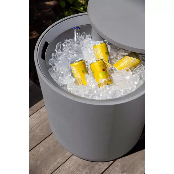 imageVeradek Outdoor Cooler Side Table  2 in 1 Black 21 inchGray