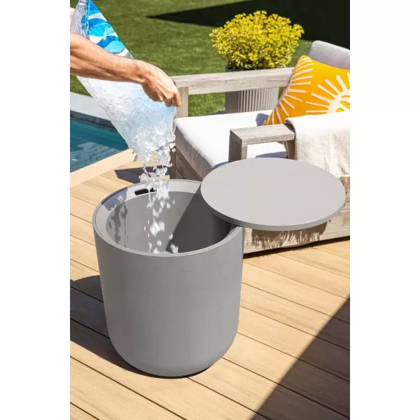 imageVeradek Outdoor Cooler Side Table  2 in 1 Black 21 inchGray