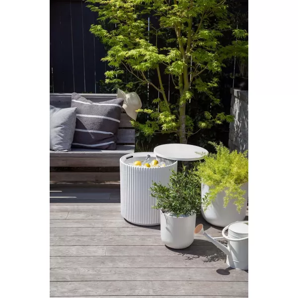 imageVeradek Outdoor Cooler Side Table  2 in 1 Black 21 inchWhite