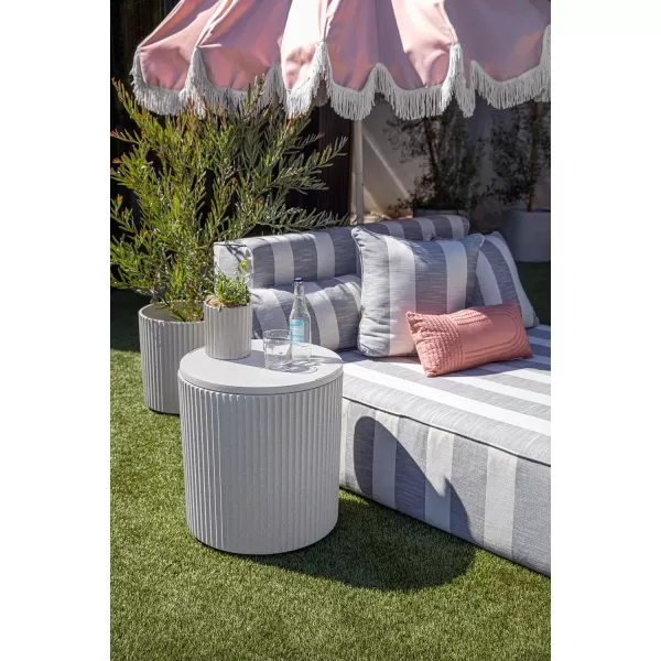 imageVeradek Outdoor Cooler Side Table  2 in 1 Black 21 inchWhite