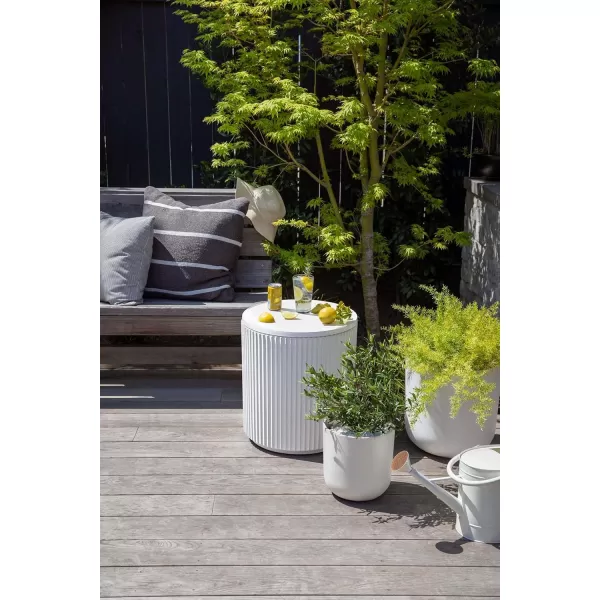 imageVeradek Outdoor Cooler Side Table  2 in 1 Black 21 inchWhite