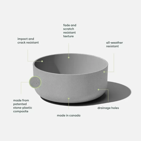 imageVeradek Pure Series Kona Bowl 14quot Planter 2 PackGray