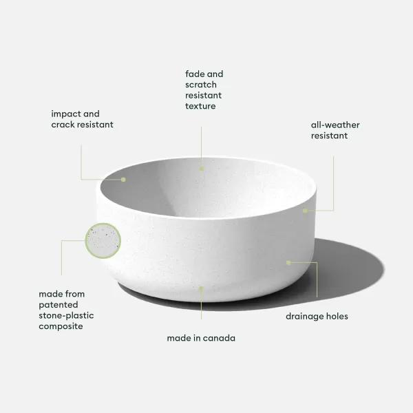 imageVeradek Pure Series Kona Bowl 14quot Planter 2 PackWhite