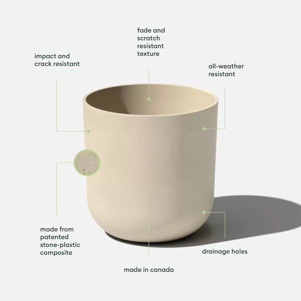 imageVeradek Round Black Plastic Planter Pots for IndoorOutdoor Garden Use with Drainage Holes Suitable for Small to Large Succulent Plants Flowers Modern Interior PlantsSand