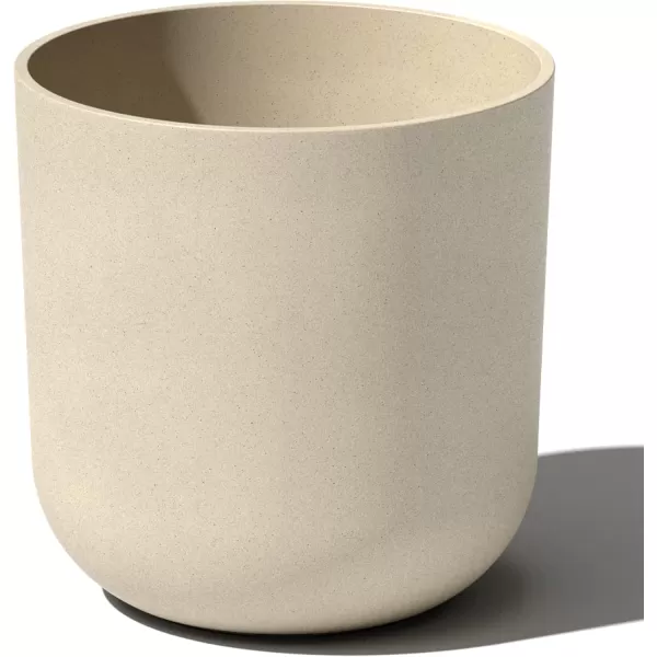 imageVeradek Round Black Plastic Planter Pots for IndoorOutdoor Garden Use with Drainage Holes Suitable for Small to Large Succulent Plants Flowers Modern Interior PlantsSand