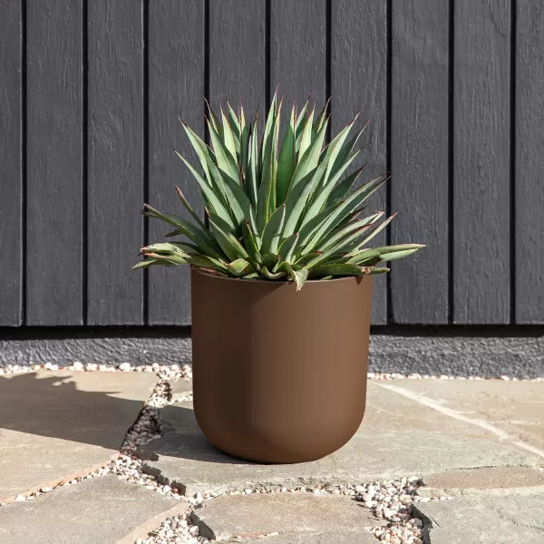imageVeradek Round Black Plastic Planter Pots for IndoorOutdoor Garden Use with Drainage Holes Suitable for Small to Large Succulent Plants Flowers Modern Interior PlantsEspresso