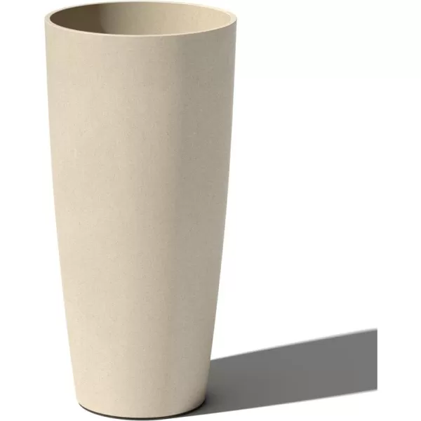 imageVeradek Mason Series Vega Planter  Round Tall Planter for Indoor or Outdoor PorchPatio  Made from Plastic ampamp Concrete with Drainage Holes  Modern Dcor for Flowers Interior PlantsSand