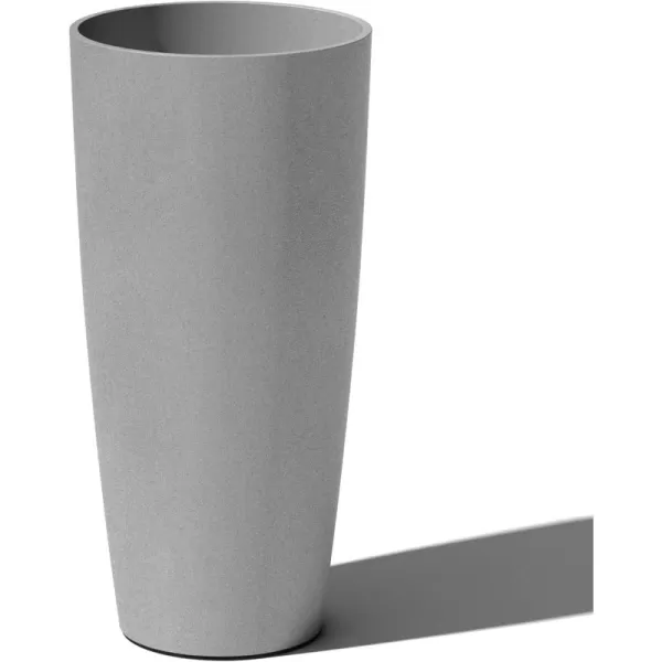 imageVeradek Mason Series Vega Planter  Round Tall Planter for Indoor or Outdoor PorchPatio  Made from Plastic ampamp Concrete with Drainage Holes  Modern Dcor for Flowers Interior PlantsGray