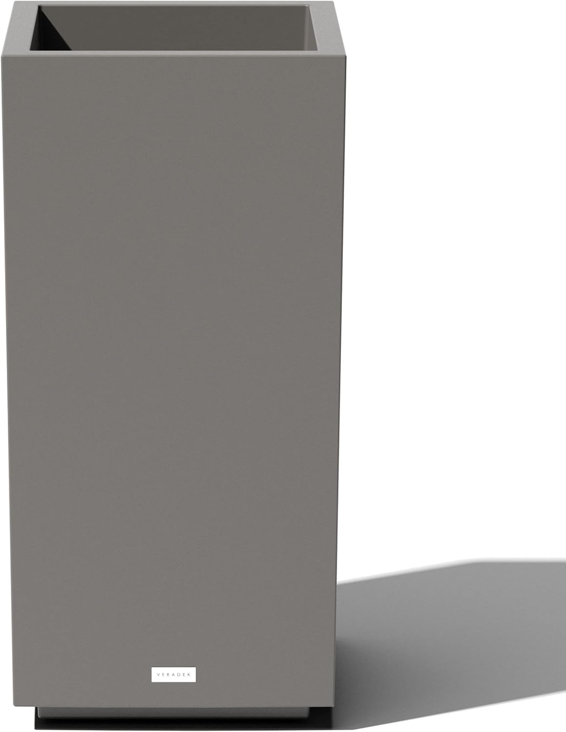 imageVeradek Block Series Pedestal Planter  Tall Planter for Indoor or Outdoor Front Porch  AllWeather Use with Removable Insert Bucket  Modern Dcor for Flowers Tall Trees Faux PlantsGray