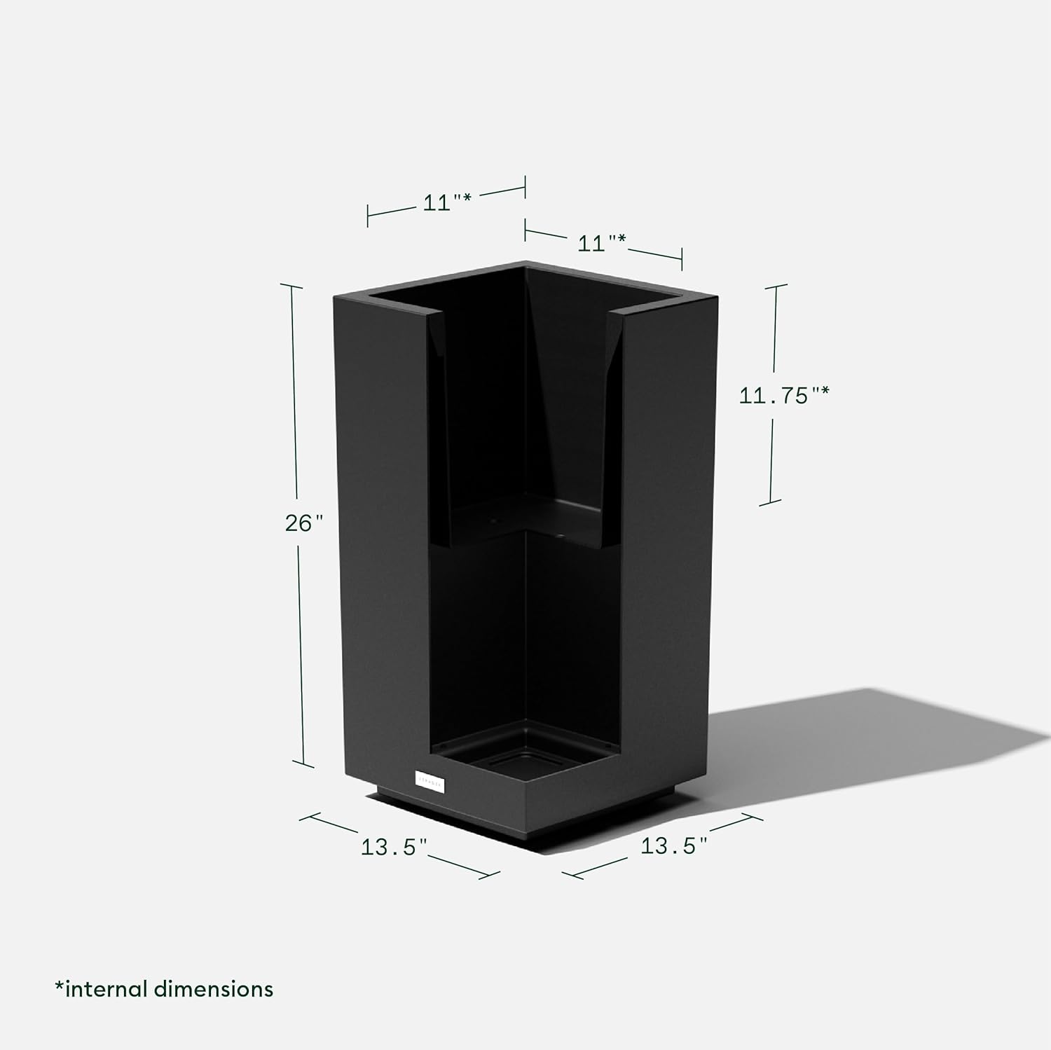 imageVeradek Block Series Pedestal Planter  Tall Planter for Indoor or Outdoor Front Porch  AllWeather Use with Removable Insert Bucket  Modern Dcor for Flowers Tall Trees Faux PlantsBlack