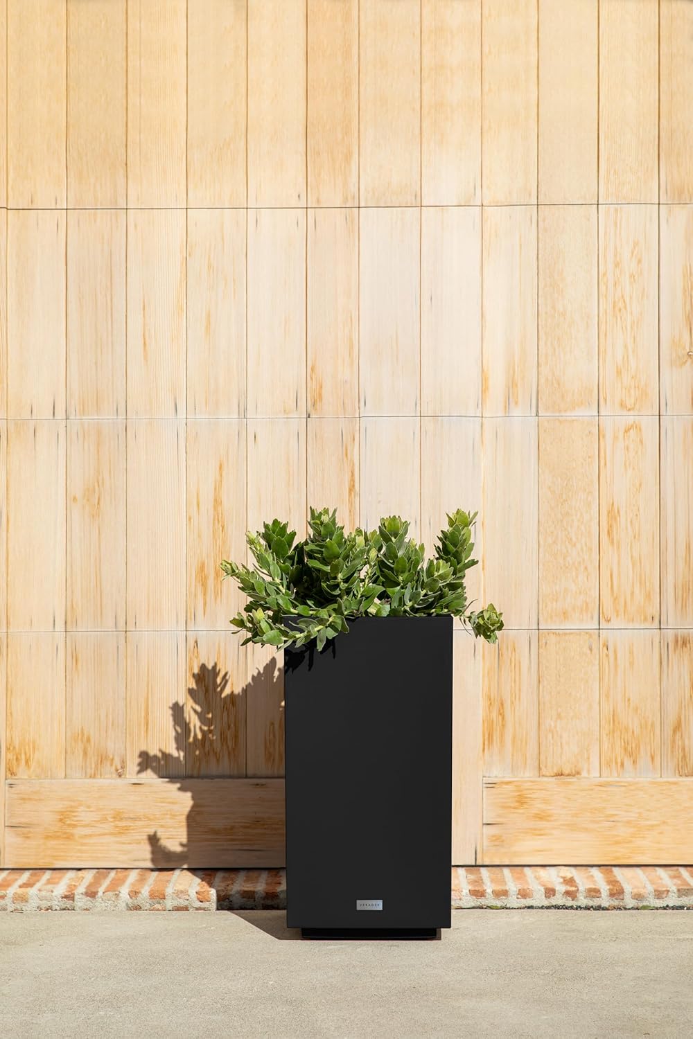imageVeradek Block Series Pedestal Planter  Tall Planter for Indoor or Outdoor Front Porch  AllWeather Use with Removable Insert Bucket  Modern Dcor for Flowers Tall Trees Faux PlantsBlack