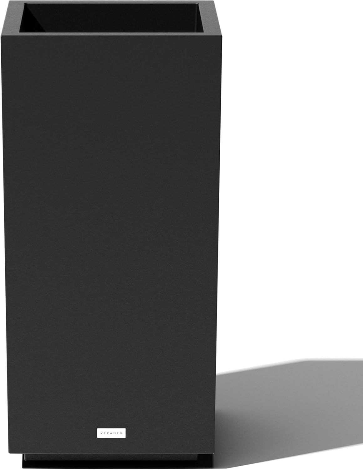 imageVeradek Block Series Pedestal Planter  Tall Planter for Indoor or Outdoor Front Porch  AllWeather Use with Removable Insert Bucket  Modern Dcor for Flowers Tall Trees Faux PlantsBlack