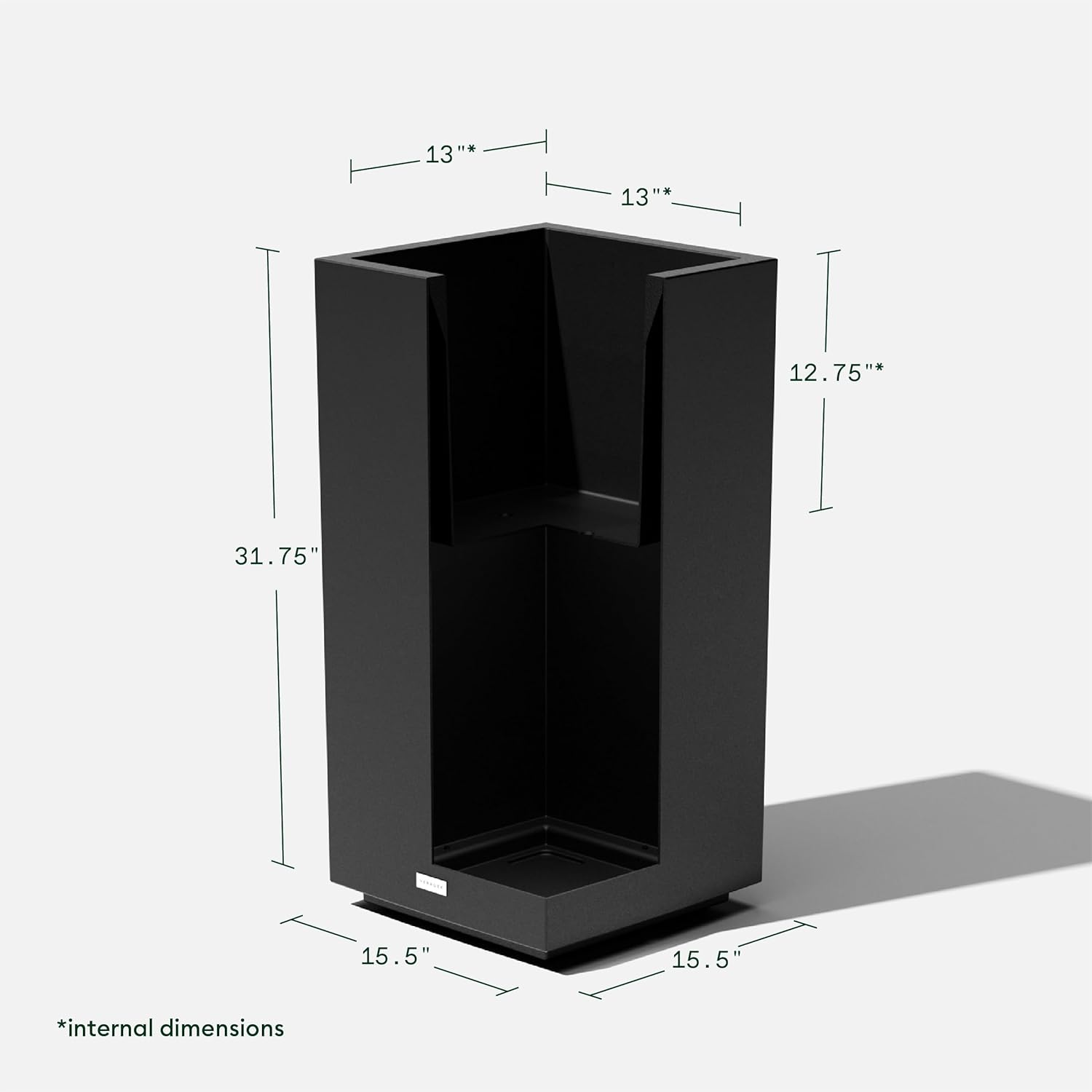imageVeradek Block Series Pedestal Planter  Tall Planter for Indoor or Outdoor Front Porch  AllWeather Use with Removable Insert Bucket  Modern Dcor for Flowers Tall Trees Faux PlantsBlack