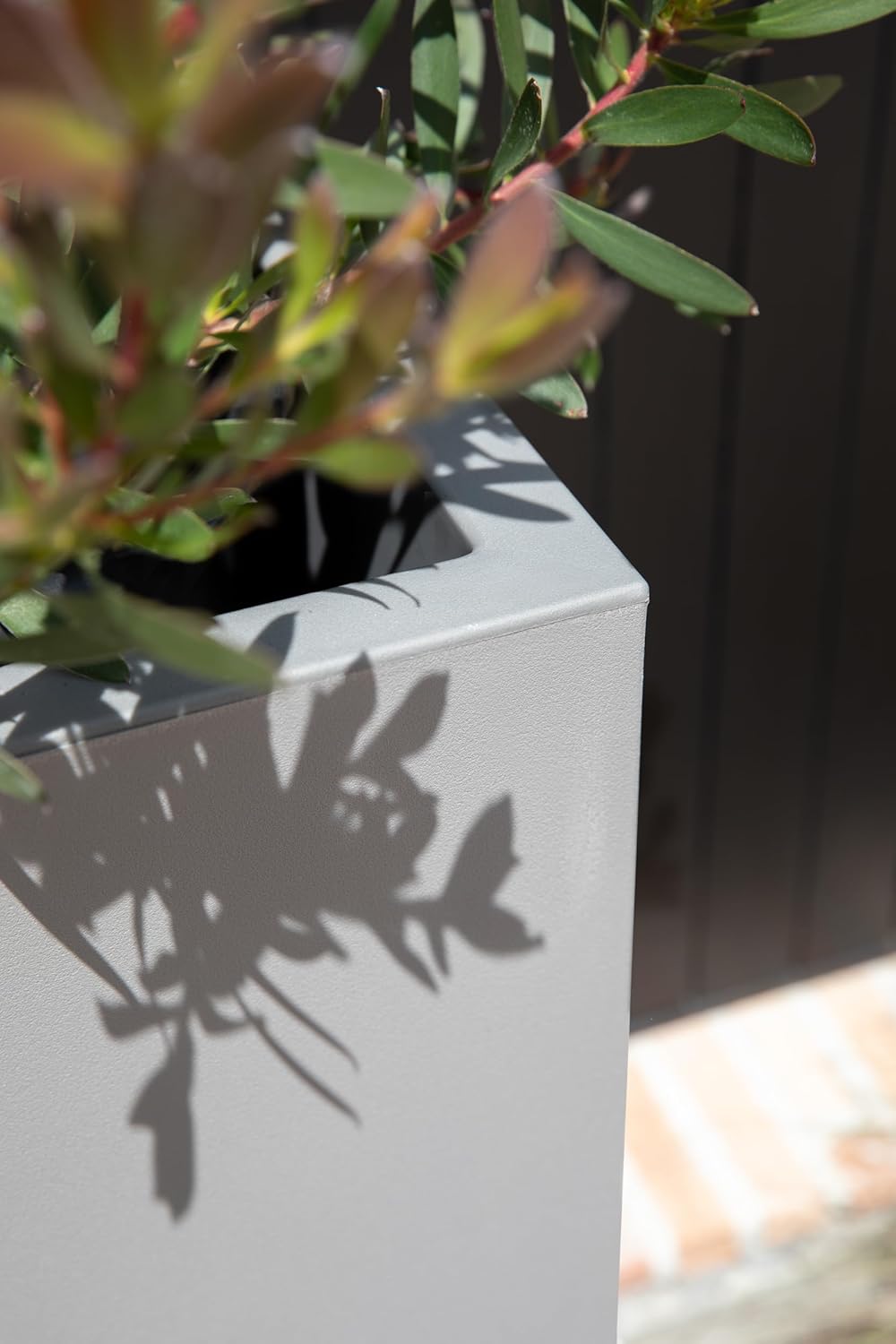 imageVeradek Block Series Pedestal Planter  Tall Planter for Indoor or Outdoor Front Porch  AllWeather Use with Removable Insert Bucket  Modern Dcor for Flowers Tall Trees Faux PlantsGray