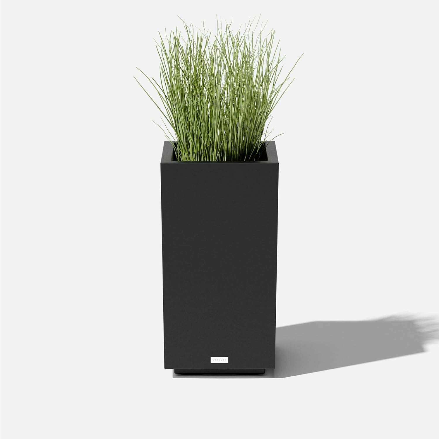imageVeradek Block Series Pedestal Planter  Tall Planter for Indoor or Outdoor Front Porch  AllWeather Use with Removable Insert Bucket  Modern Dcor for Flowers Tall Trees Faux PlantsBlack
