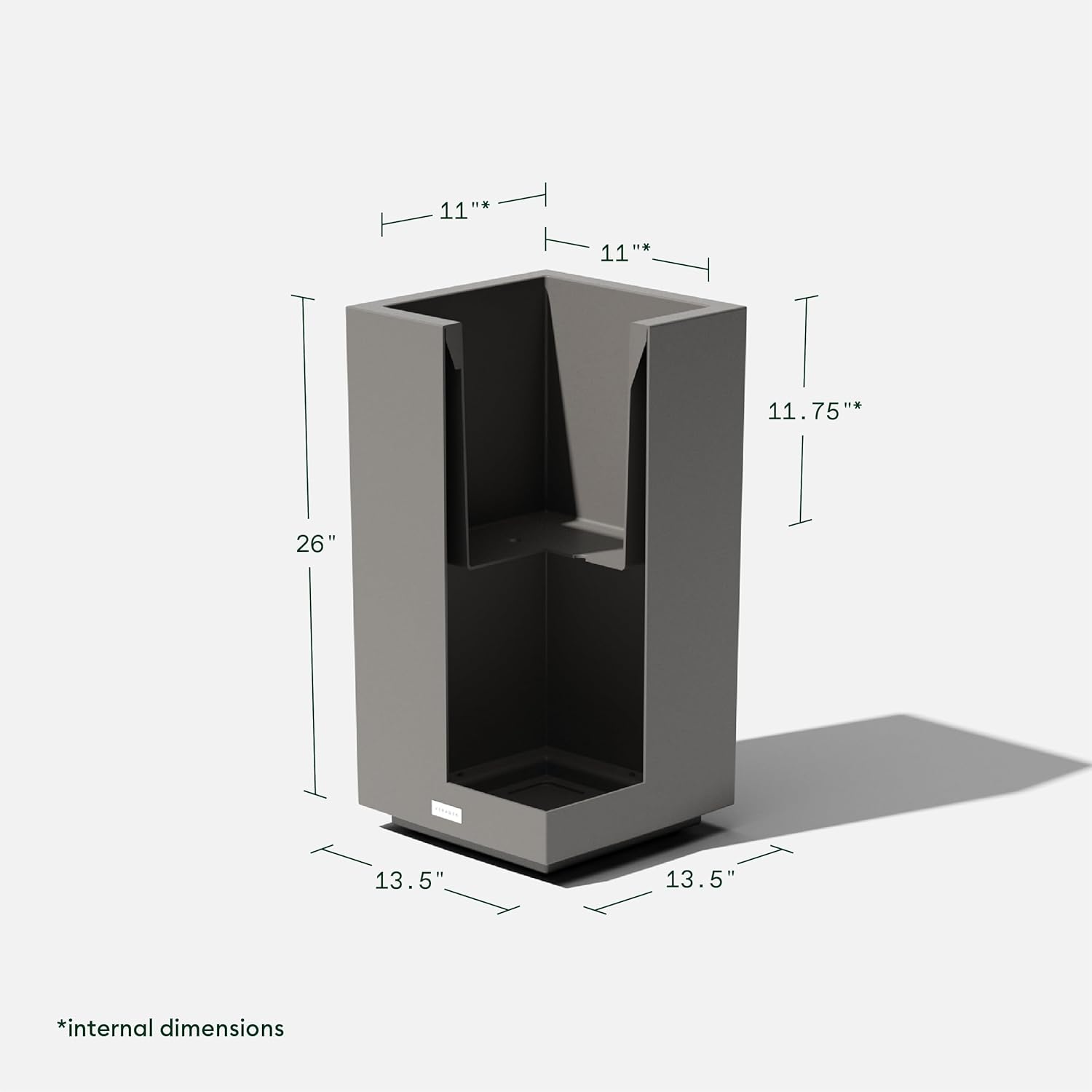 imageVeradek Block Series Pedestal Planter  Tall Planter for Indoor or Outdoor Front Porch  AllWeather Use with Removable Insert Bucket  Modern Dcor for Flowers Tall Trees Faux PlantsGray