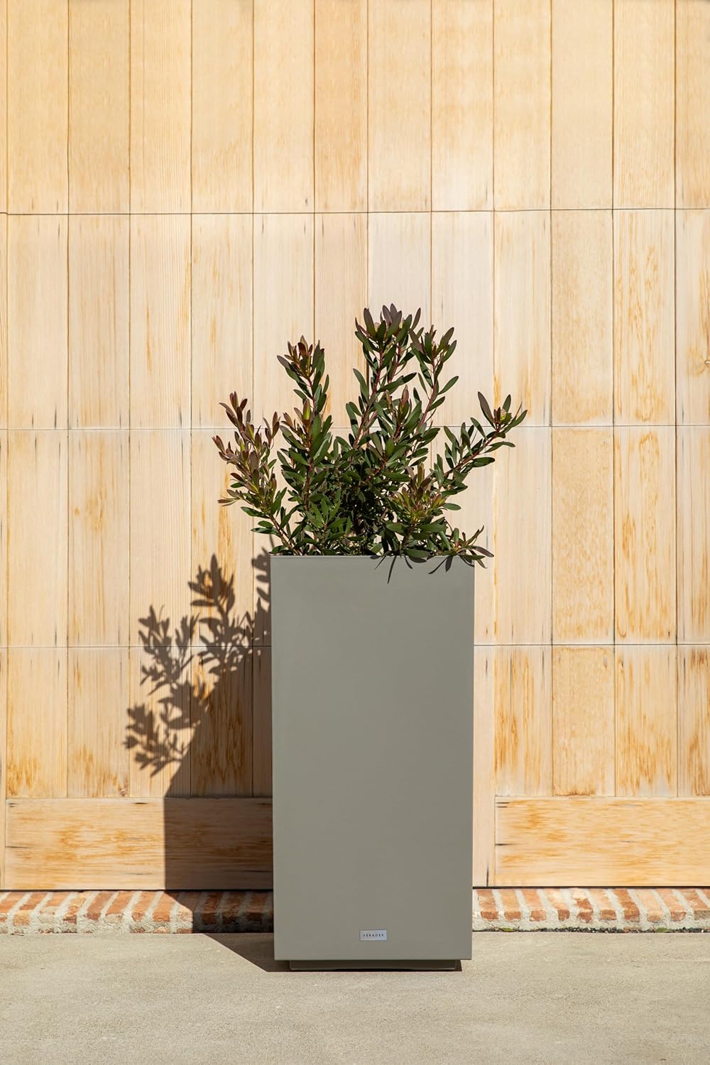 imageVeradek Block Series Pedestal Planter  Tall Planter for Indoor or Outdoor Front Porch  AllWeather Use with Removable Insert Bucket  Modern Dcor for Flowers Tall Trees Faux PlantsGray