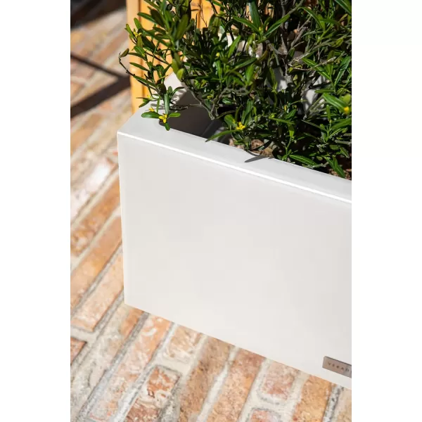 imageVeradek Block Series Long Box Planter  Large Rectangular Planter for Indoor or Outdoor PatioPorch  Durable AllWeather Use with Drainage Holes  Modern Dcor for Tall Plants Flowers or ShrubsWhite