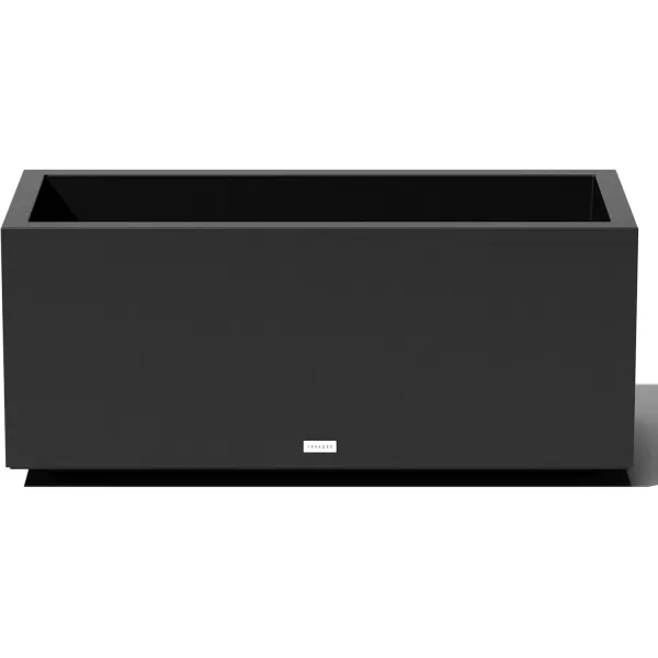 imageVeradek Block Series Long Box Planter  Large Rectangular Planter for Indoor or Outdoor PatioPorch  Durable AllWeather Use with Drainage Holes  Modern Dcor for Tall Plants Flowers or ShrubsBlack