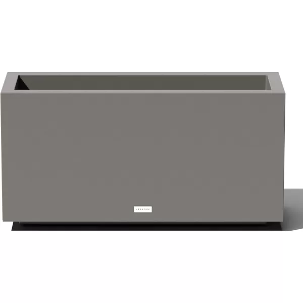 imageVeradek Block Series Long Box Planter  Large Rectangular Planter for Indoor or Outdoor PatioPorch  Durable AllWeather Use with Drainage Holes  Modern Dcor for Tall Plants Flowers or ShrubsGray