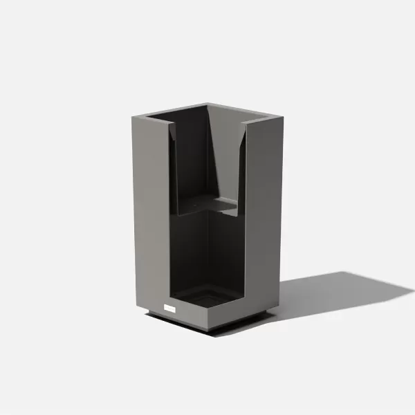 imageVeradek Block Series Pedestal Planter  Tall Planter for Indoor or Outdoor Front Porch  AllWeather Use with Removable Insert Bucket  Modern Dcor for Flowers Tall Trees Faux PlantsGray
