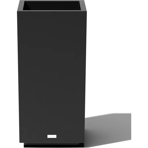 imageVeradek Block Series Pedestal Planter  Tall Planter for Indoor or Outdoor Front Porch  AllWeather Use with Removable Insert Bucket  Modern Dcor for Flowers Tall Trees Faux PlantsBlack