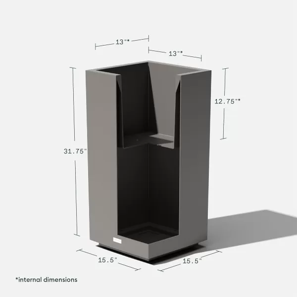 imageVeradek Block Series Pedestal Planter  Tall Planter for Indoor or Outdoor Front Porch  AllWeather Use with Removable Insert Bucket  Modern Dcor for Flowers Tall Trees Faux PlantsGray