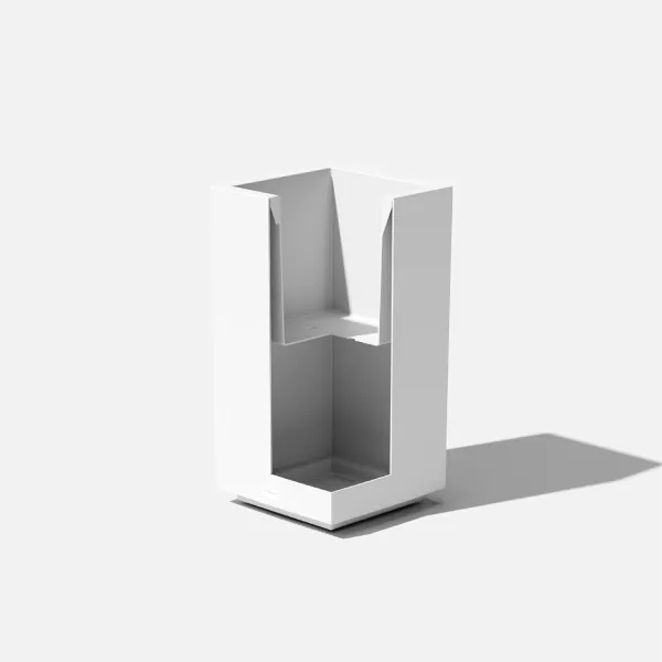 imageVeradek Block Series Pedestal Planter  Tall Planter for Indoor or Outdoor Front Porch  AllWeather Use with Removable Insert Bucket  Modern Dcor for Flowers Tall Trees Faux PlantsWhite