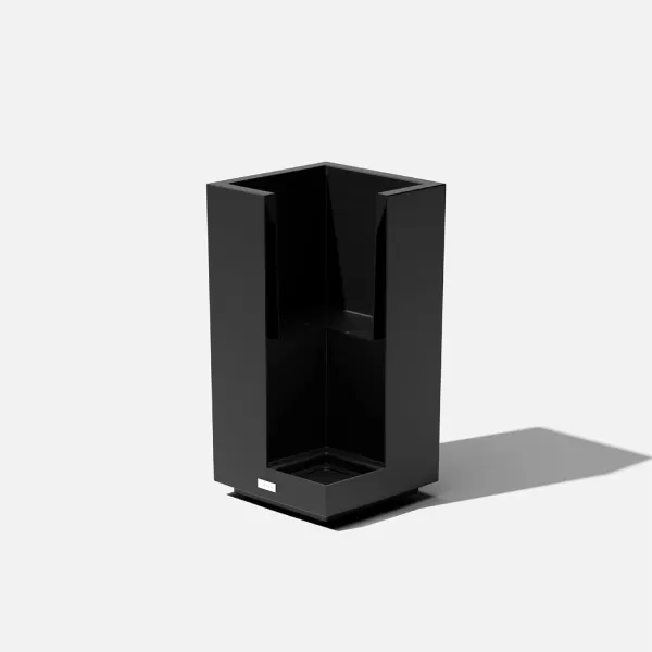 imageVeradek Block Series Pedestal Planter  Tall Planter for Indoor or Outdoor Front Porch  AllWeather Use with Removable Insert Bucket  Modern Dcor for Flowers Tall Trees Faux PlantsBlack