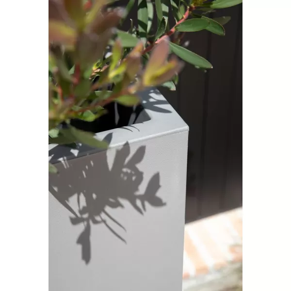 imageVeradek Block Series Pedestal Planter  Tall Planter for Indoor or Outdoor Front Porch  AllWeather Use with Removable Insert Bucket  Modern Dcor for Flowers Tall Trees Faux PlantsGray