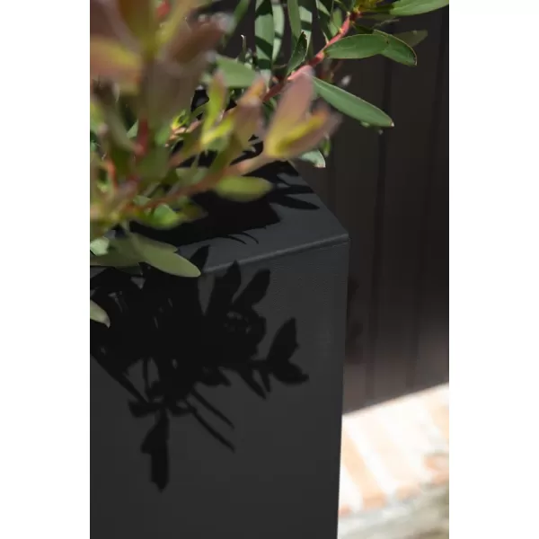 imageVeradek Block Series Pedestal Planter  Tall Planter for Indoor or Outdoor Front Porch  AllWeather Use with Removable Insert Bucket  Modern Dcor for Flowers Tall Trees Faux PlantsBlack