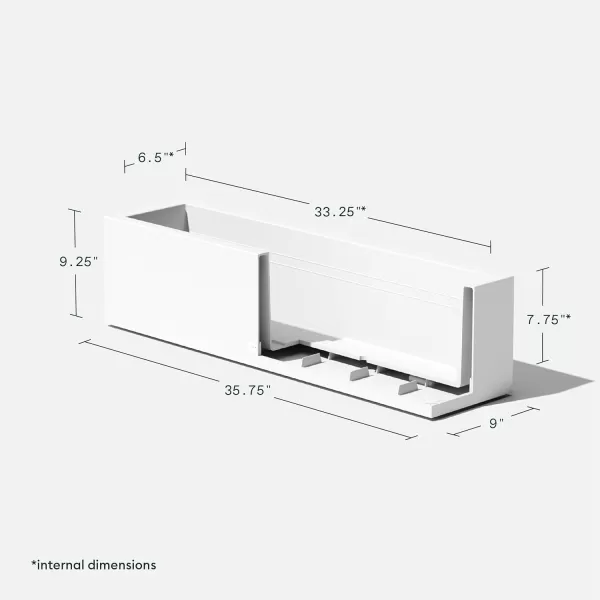 imageVeradek Block Series Window Box Planter  Rectangular Flower Pot for Indoor or Outdoor Window SillBalcony  AllWeather Use with Drainage Holes  Modern Dcor for Succulents Herbs Small PlantsWhite