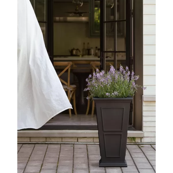 imageVeradek Brixton Series Tall Plastic Planter  Large Outdoor Planter for Front Porch  Crack Resistant AllWeather Use  Classic Estate Design for Tall Plants Flowers TreesBlack