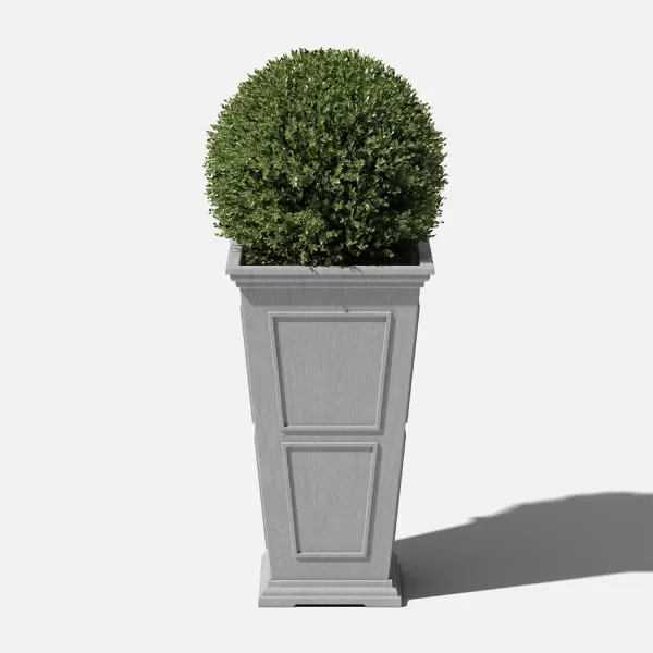 imageVeradek Brixton Series Tall Plastic Planter  Large Outdoor Planter for Front Porch  Crack Resistant AllWeather Use  Classic Estate Design for Tall Plants Flowers TreesGray
