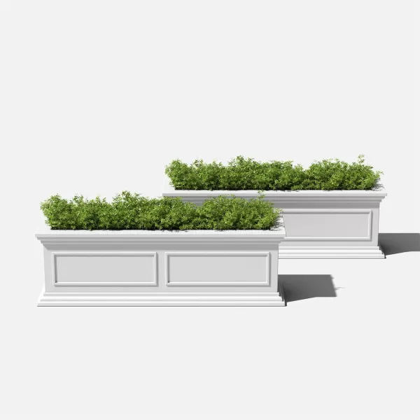 imageVeradek Brixton Window Box Plastic Planter  Large Rectangular Planter for Outdoor BalconyWindowsill  CrackResistant AllWeather  Classic Estate Design for Flowers Herbs SucculentsWhite