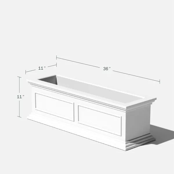 imageVeradek Brixton Window Box Plastic Planter  Large Rectangular Planter for Outdoor BalconyWindowsill  CrackResistant AllWeather  Classic Estate Design for Flowers Herbs SucculentsWhite