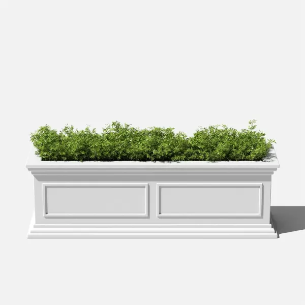 imageVeradek Brixton Window Box Plastic Planter  Large Rectangular Planter for Outdoor BalconyWindowsill  CrackResistant AllWeather  Classic Estate Design for Flowers Herbs SucculentsWhite