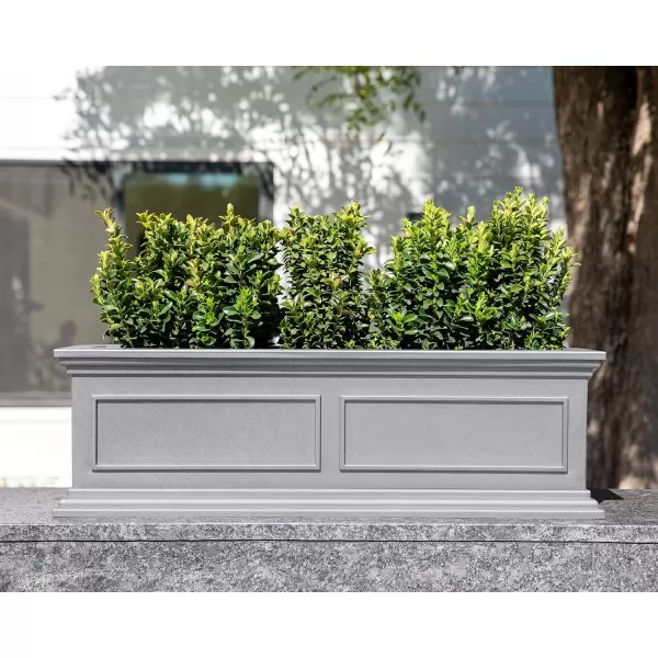 imageVeradek Brixton Window Box Plastic Planter  Large Rectangular Planter for Outdoor BalconyWindowsill  CrackResistant AllWeather  Classic Estate Design for Flowers Herbs SucculentsGray