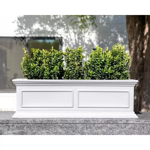 imageVeradek Brixton Window Box Plastic Planter  Large Rectangular Planter for Outdoor BalconyWindowsill  CrackResistant AllWeather  Classic Estate Design for Flowers Herbs SucculentsWhite