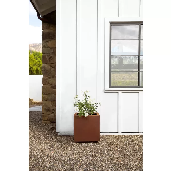 imageVeradek Corten Steel Series Cube Planter  Square Metal Planter for Outdoor PatioGarden  Naturally Rusting Steel for AllWeather Use  Modern Rustic Dcor for Trees Flowers Tall TreesRust