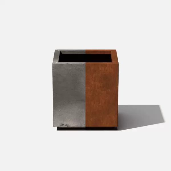 imageVeradek Corten Steel Series Cube Planter  Square Metal Planter for Outdoor PatioGarden  Naturally Rusting Steel for AllWeather Use  Modern Rustic Dcor for Trees Flowers Tall TreesRust