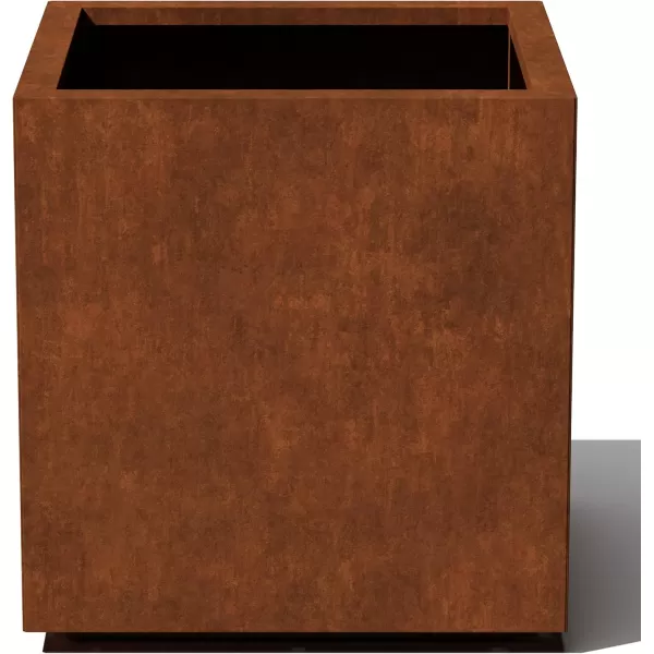 imageVeradek Corten Steel Series Cube Planter  Square Metal Planter for Outdoor PatioGarden  Naturally Rusting Steel for AllWeather Use  Modern Rustic Dcor for Trees Flowers Tall TreesRust