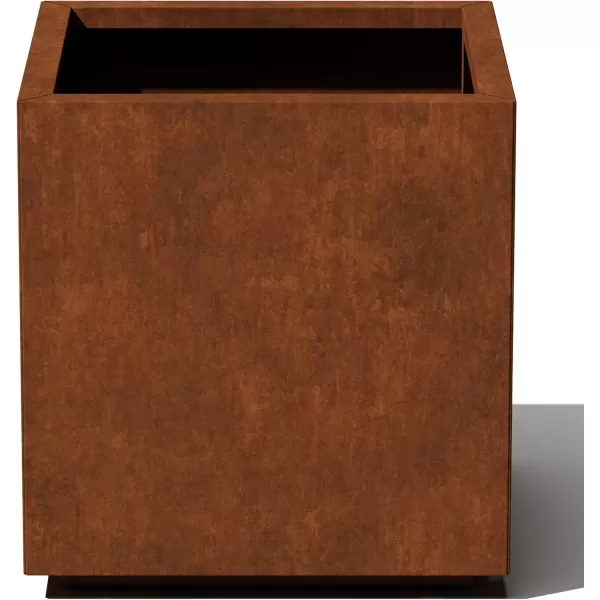 imageVeradek Corten Steel Series Cube Planter  Square Metal Planter for Outdoor PatioGarden  Naturally Rusting Steel for AllWeather Use  Modern Rustic Dcor for Trees Flowers Tall TreesRust