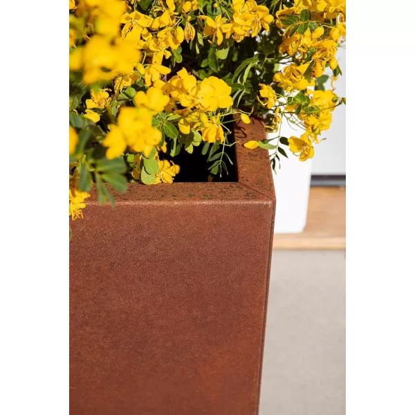 imageVeradek Corten Steel Series Cube Planter  Square Metal Planter for Outdoor PatioGarden  Naturally Rusting Steel for AllWeather Use  Modern Rustic Dcor for Trees Flowers Tall TreesRust