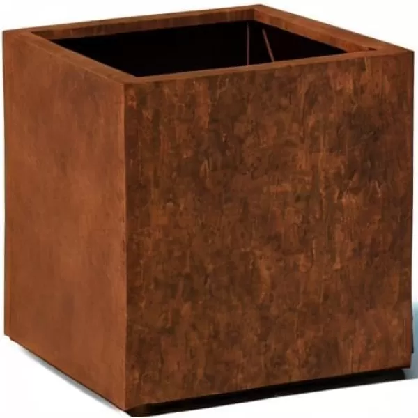 imageVeradek Corten Steel Series Cube Planter  Square Metal Planter for Outdoor PatioGarden  Naturally Rusting Steel for AllWeather Use  Modern Rustic Dcor for Trees Flowers Tall TreesRust