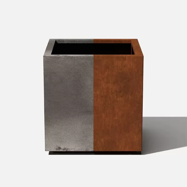 imageVeradek Corten Steel Series Cube Planter  Square Metal Planter for Outdoor PatioGarden  Naturally Rusting Steel for AllWeather Use  Modern Rustic Dcor for Trees Flowers Tall TreesRust