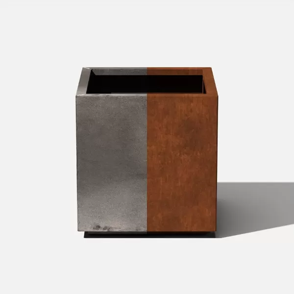 imageVeradek Corten Steel Series Cube Planter  Square Metal Planter for Outdoor PatioGarden  Naturally Rusting Steel for AllWeather Use  Modern Rustic Dcor for Trees Flowers Tall TreesRust