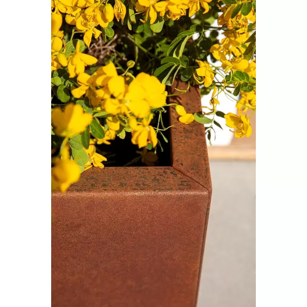 imageVeradek Corten Steel Series Cube Planter  Square Metal Planter for Outdoor PatioGarden  Naturally Rusting Steel for AllWeather Use  Modern Rustic Dcor for Trees Flowers Tall TreesRust