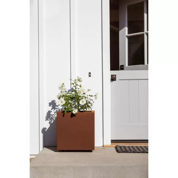 imageVeradek Corten Steel Series Cube Planter  Square Metal Planter for Outdoor PatioGarden  Naturally Rusting Steel for AllWeather Use  Modern Rustic Dcor for Trees Flowers Tall TreesRust